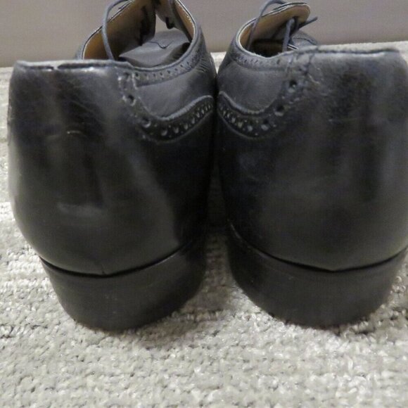 SALVATORE FERRAGAMO Black Leather Wingtip Brogue Oxford Shoes - Size US 9.5 D - Picture 12 of 16
